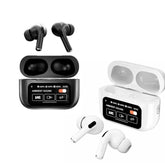 A9 Pro ANC Wireless Earbuds – LED Display, Matte Black, Clear Sound