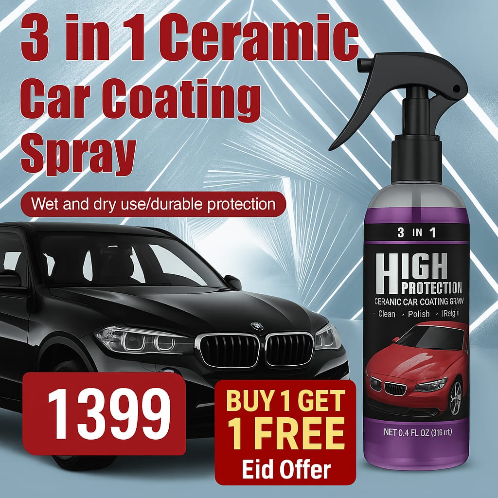 Premium Quality 3 In 1 High Protection Quick Car Coating Spray | Buy 1 Get 1 Free🔥  (Pack Of 2)