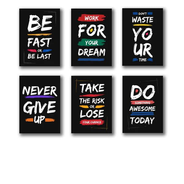 Set Of 6 Motivational Wooden Canvas Frames For Wall Decore 8×11 Inches Size / Sticky Phototiles Frames