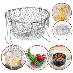 Stainless Steel Multi-Functional Foldable Chef Basket –  !  اب کھانے پکانا اور تلنا ہوا آسان